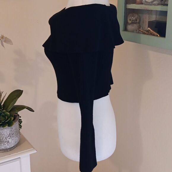 Wild Fable Black Off-the-Shoulder Sweater Ribbed Knit. Whimsigoth. Dark Summer. - Picture 5 of 12